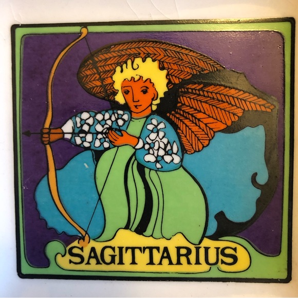 Sagittarius 5" Square Trinket / Candy / Jewelry Ceramic Dish - Picture 5 of 16